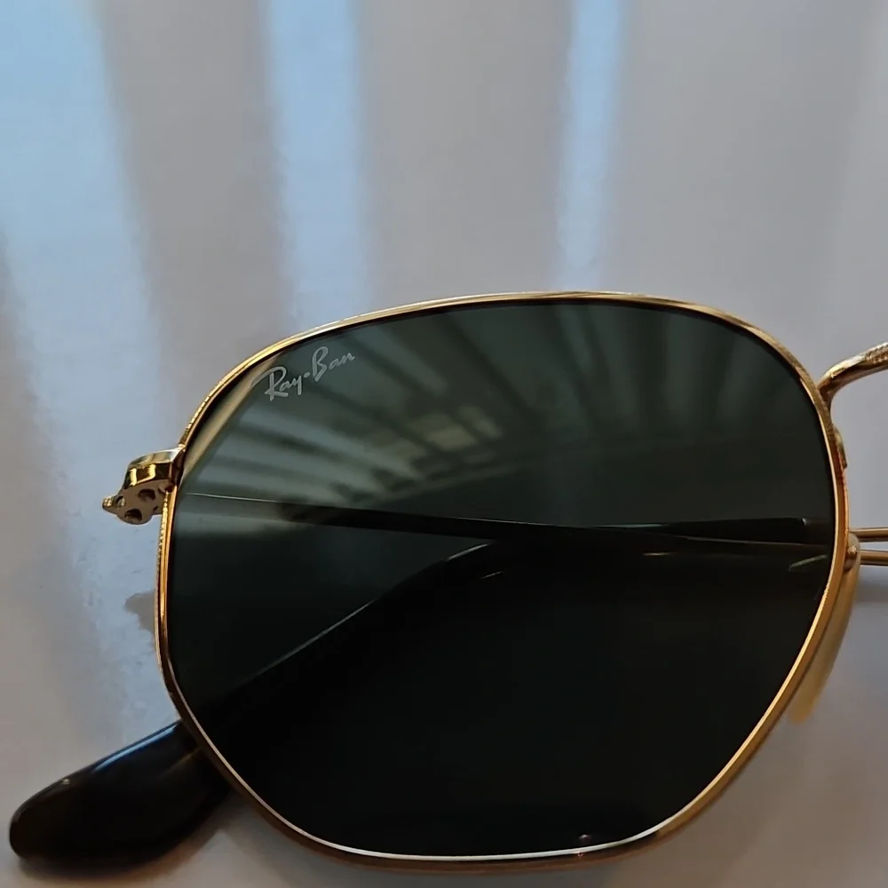Ray-Ban RB3548N Gold Hexagonal Sunglasses 51mm Made in Italy